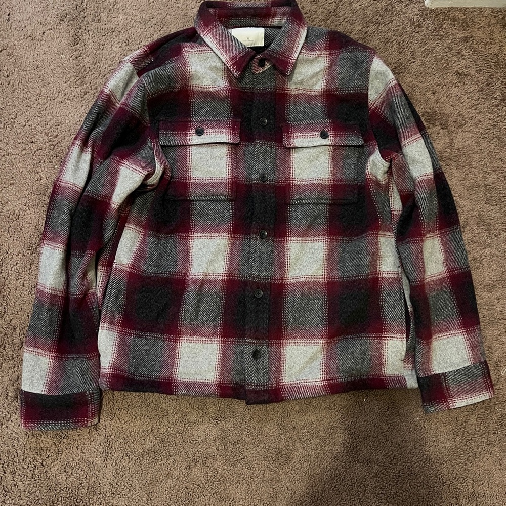 Hollister Red and Black Plaid Jacket